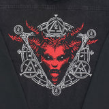 Diablo IV Lilith Denim Black Hoodie Jacket - Close Up View