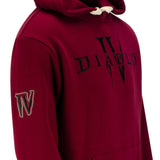 Diablo IV Heavy Weight Patch Burgundy Pullover Hoodie - Close Up View