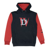 Diablo IV Logo Black Colour Block Pullover Hoodie - Front View