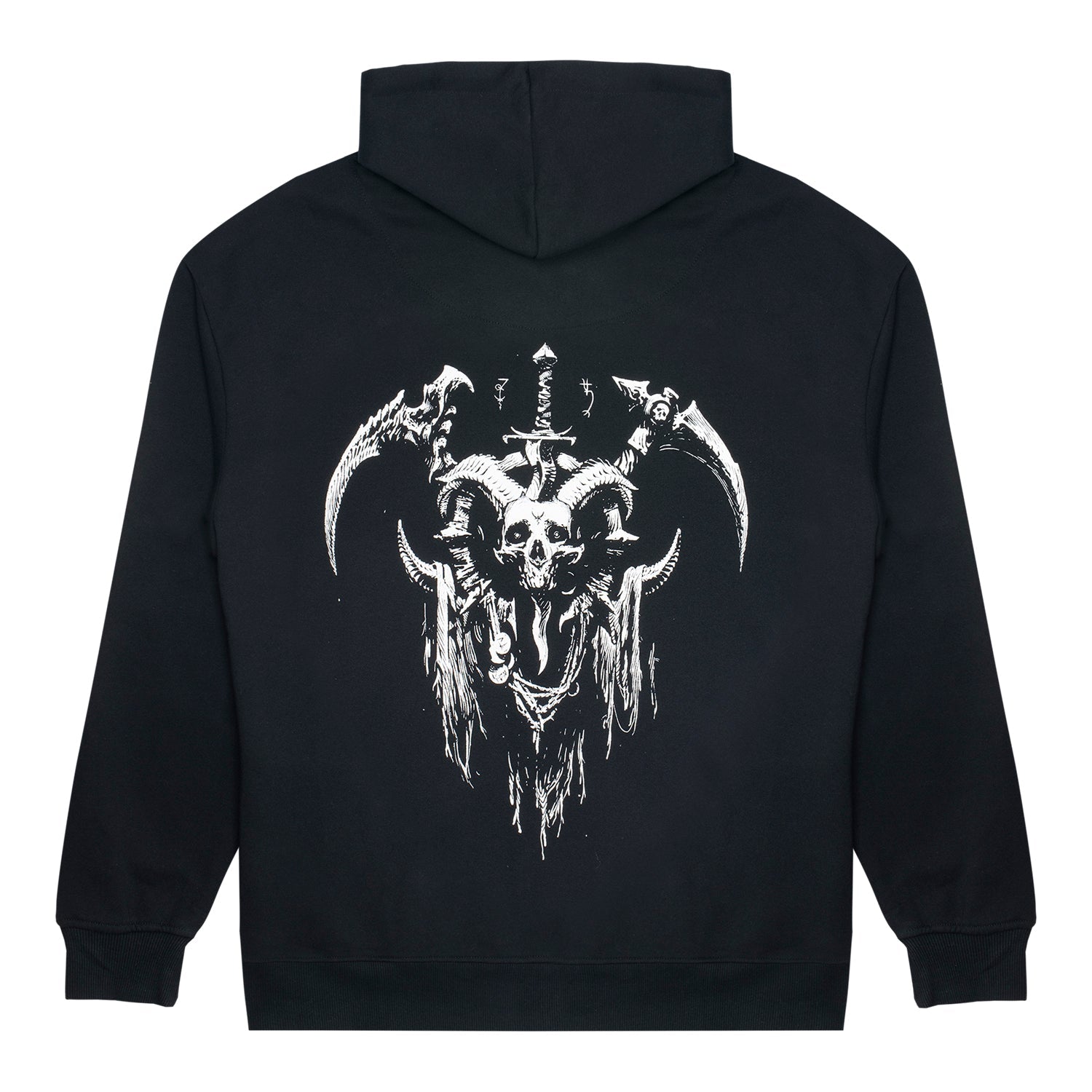 Diablo IV Necromancer Sigil Black Zip-Up Hoodie - Back View