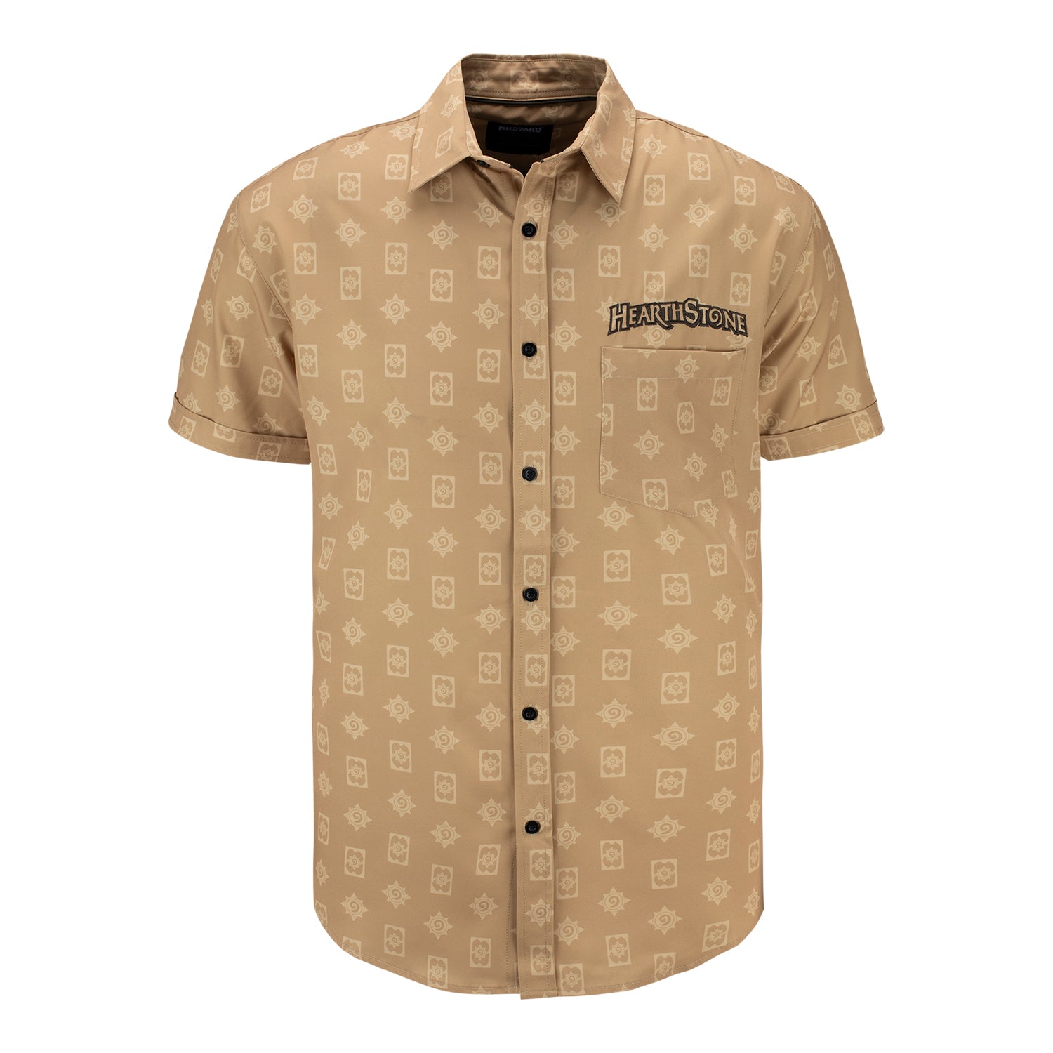 Hearthstone Button Up Tan Shirt - Front View