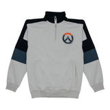 Overwatch 2 Grey 1/4 Zip Logo Sweatshirt - Front View