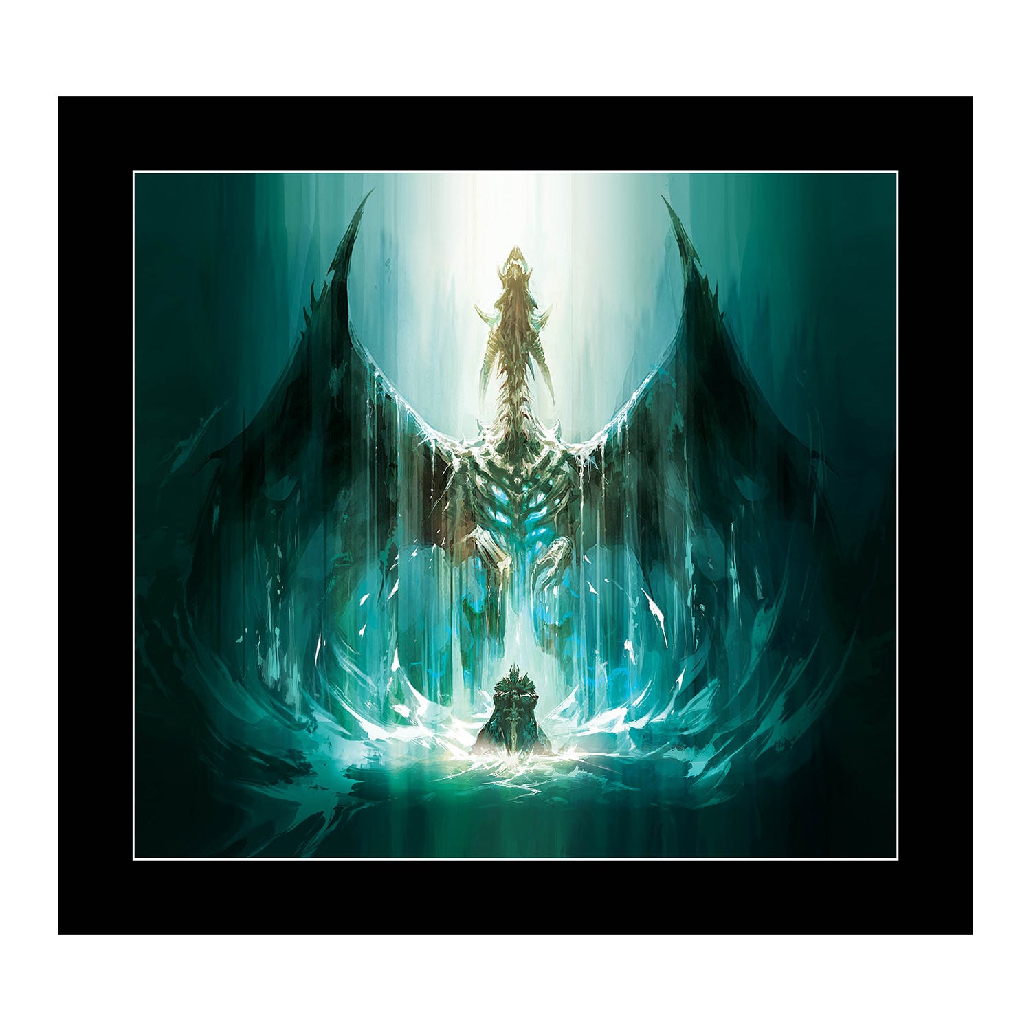World of Warcraft - Sindragosa and Arthas 18 x 20in Matted Print - Front View