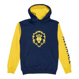 World of Warcraft Alliance Logo Blue Colour Block Hoodie - Front View