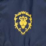 World of Warcraft Alliance Logo Half-Zip Blue Windbreaker Jacket - Close Up View