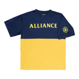 World of Warcraft Alliance Gold Colour Block T-Shirt - Front View with Sleeve Design