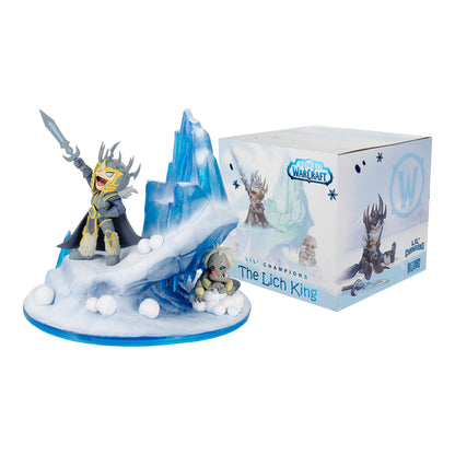 Lil' Champions Snow Fight Arthas 7.5in. Statue - Statue and Box View