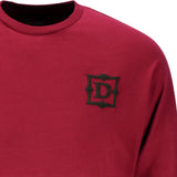 Diablo Billboard Long Sleeve Burgundy T-Shirt - Close Up View