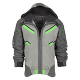 Overwatch  2 Genji Grey Full Zip Hoodie - Front View