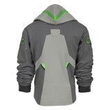 Overwatch  2 Genji Grey Full Zip Hoodie - Back View