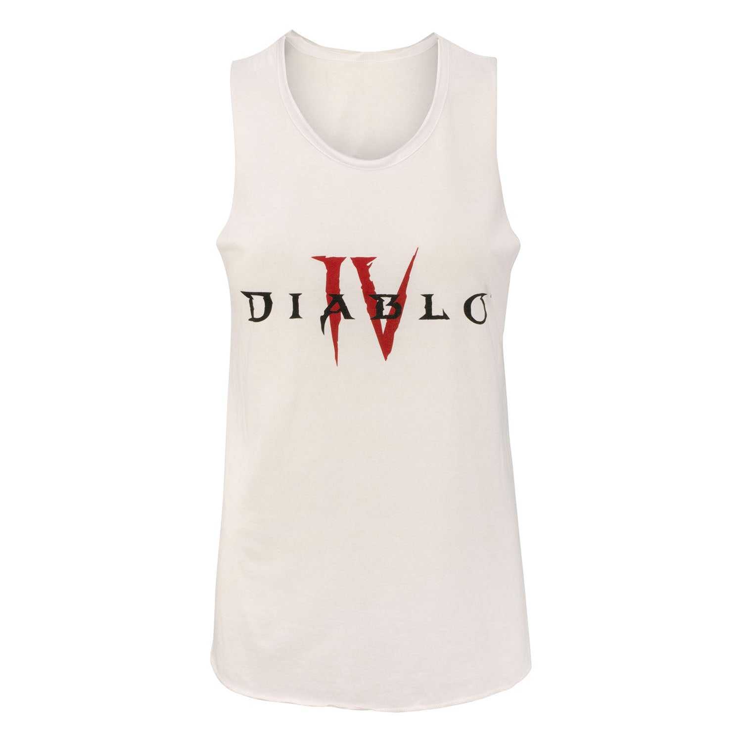 Diablo IV Women's White Tank Top - Front View with Diablo IV Logo