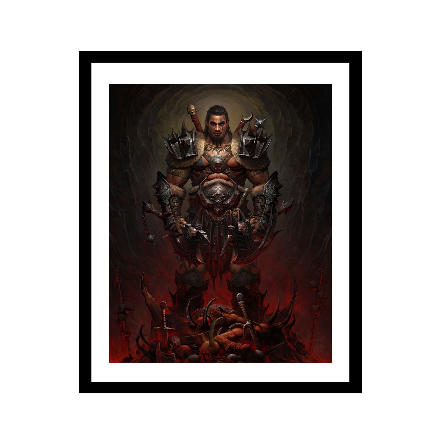 Diablo Barbarian 40.5 x 51 cm Framed Print - Front View