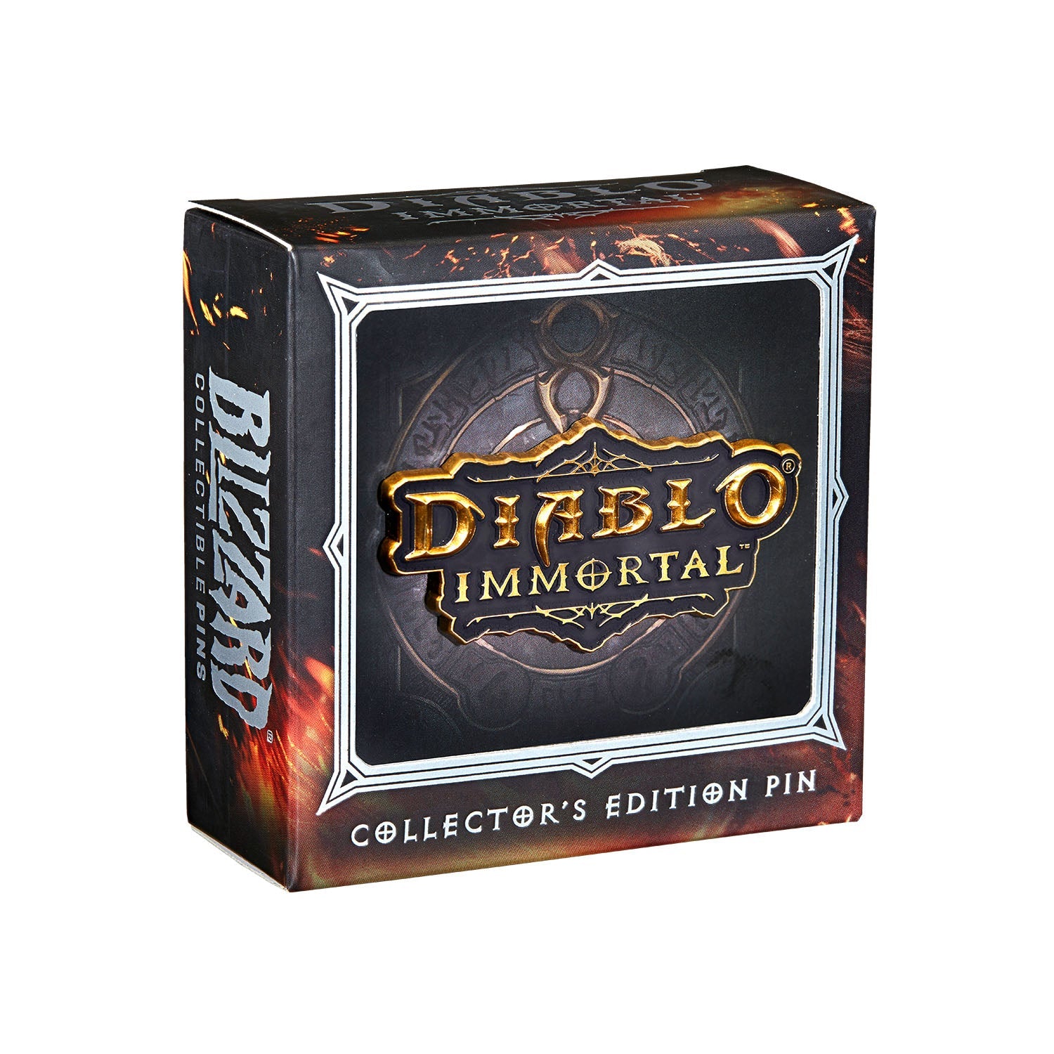 Diablo Immortal Logo Pin in Black - Front Right View