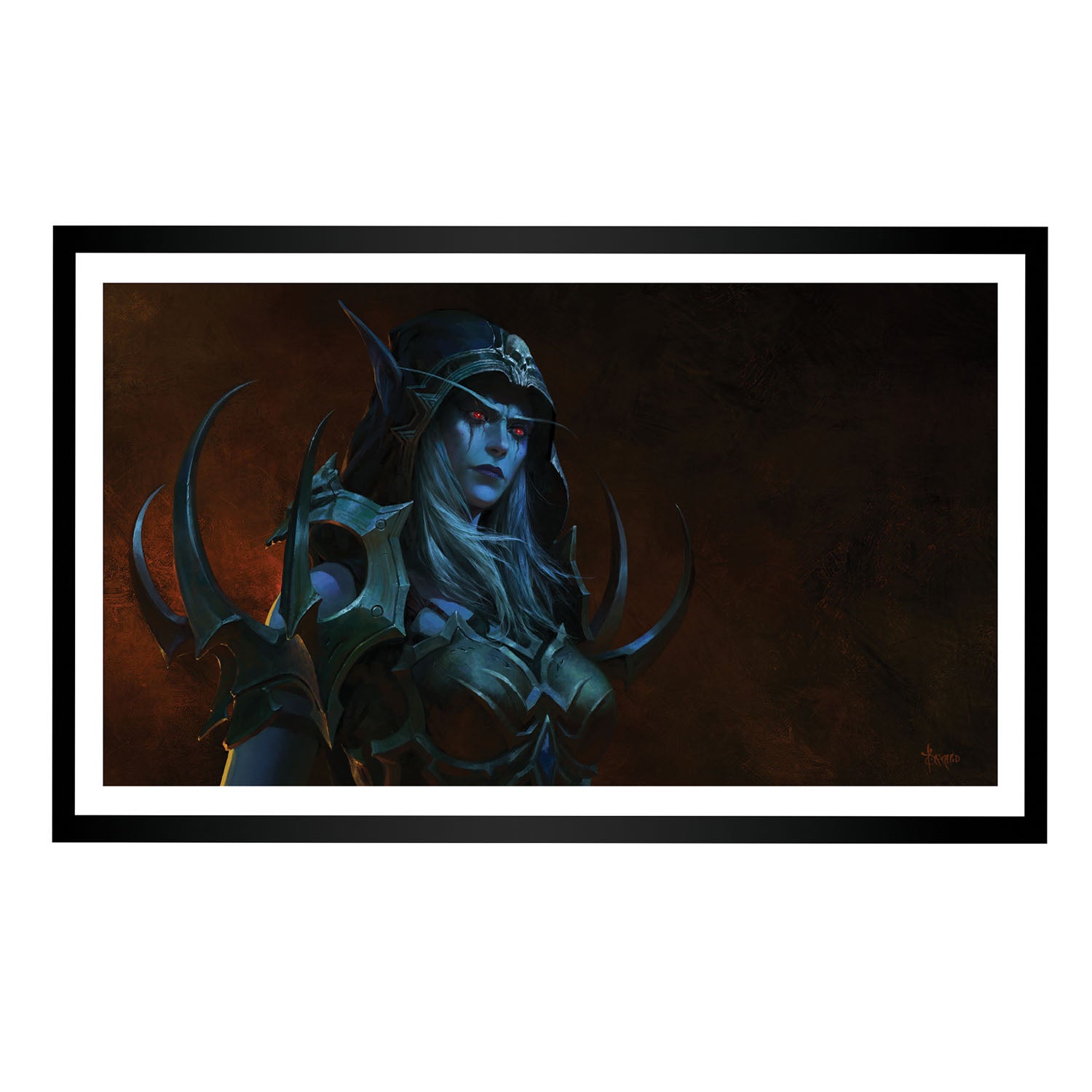 World of Warcraft Sylvanas 35.5cm x 61cm Framed Art Print in Black - Front View