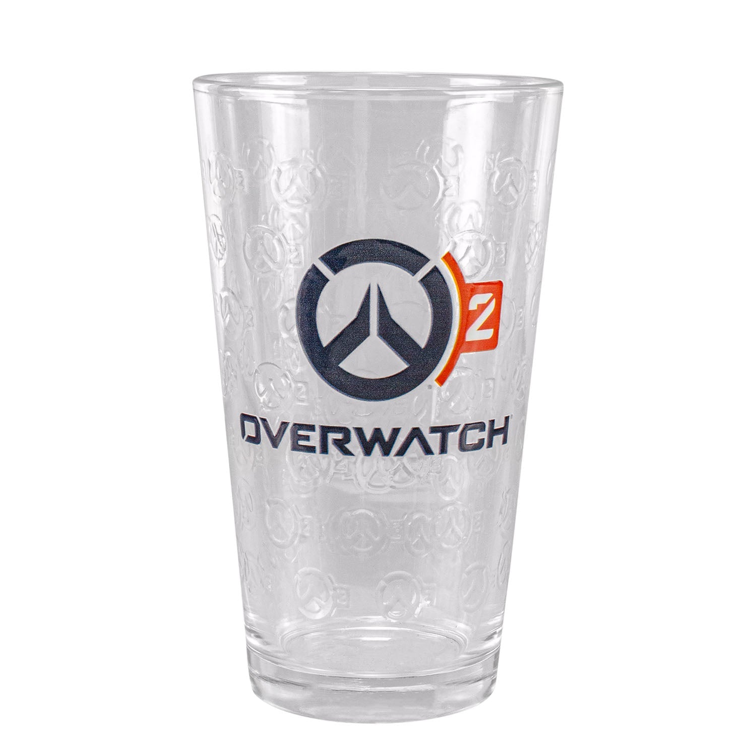 Overwatch 2 454ml Pint Glass in Blue - Front View