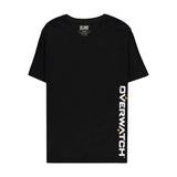 Overwatch Black Vertical Logo T-Shirt - Front View