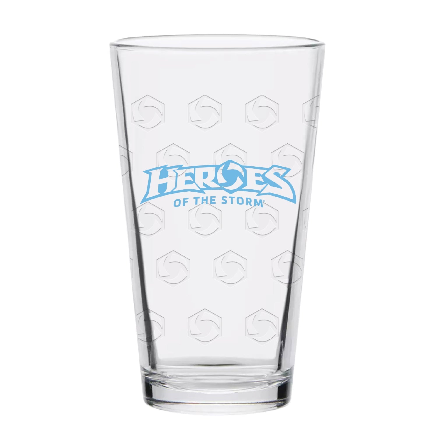 Heroes of the Storm 454ml Pint Glass in Blue - Front View