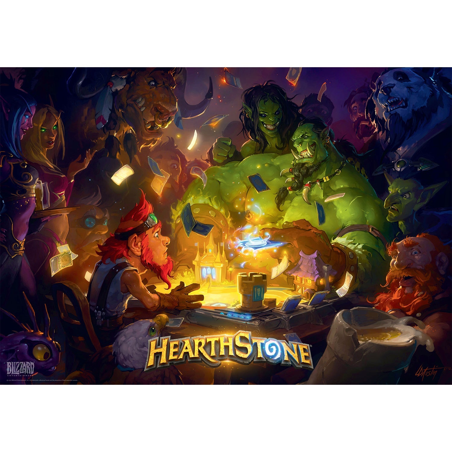 Hearthstone: Heroes of Warcraft 1000 Piece Puzzle in Black - Overhead View