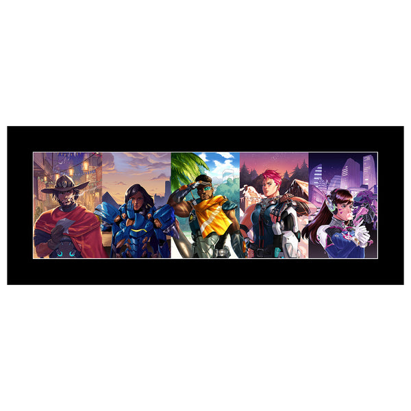 Overwatch 2024 Limited Edition Anniversary Art Blizzard COA Matted Collectible 20x13