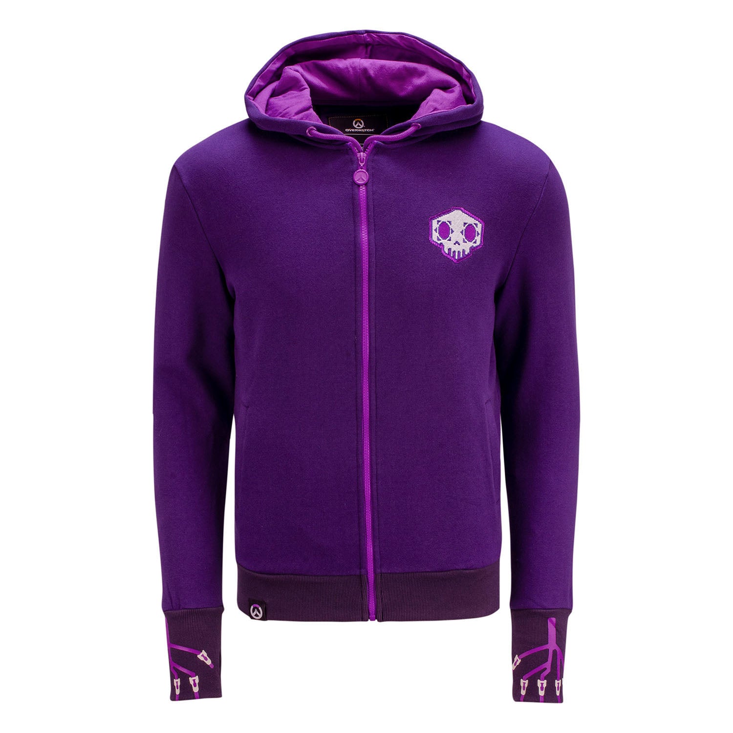 Overwatch Sombra Purple Zip-Up Hoodie - Front View