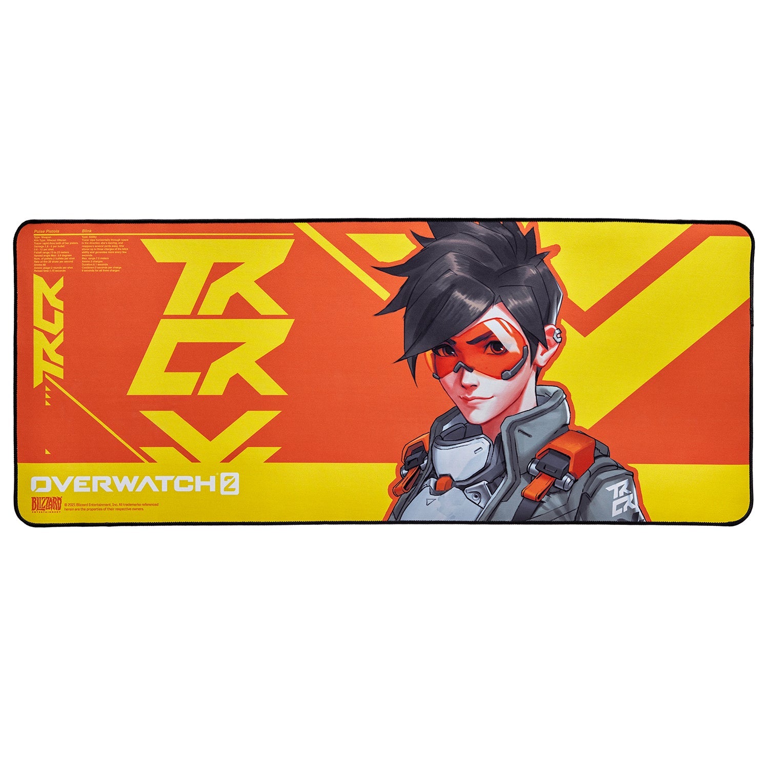 Overwatch 2 Tracer Gaming Desk Mat in Orange - Front View