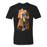 Overwatch 2 Mercy Full Character Black T-Shirt - Front View
