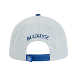 World of Warcraft Alliance J!NX Blue Leather Emblem Patch Snapback Hat - Back View