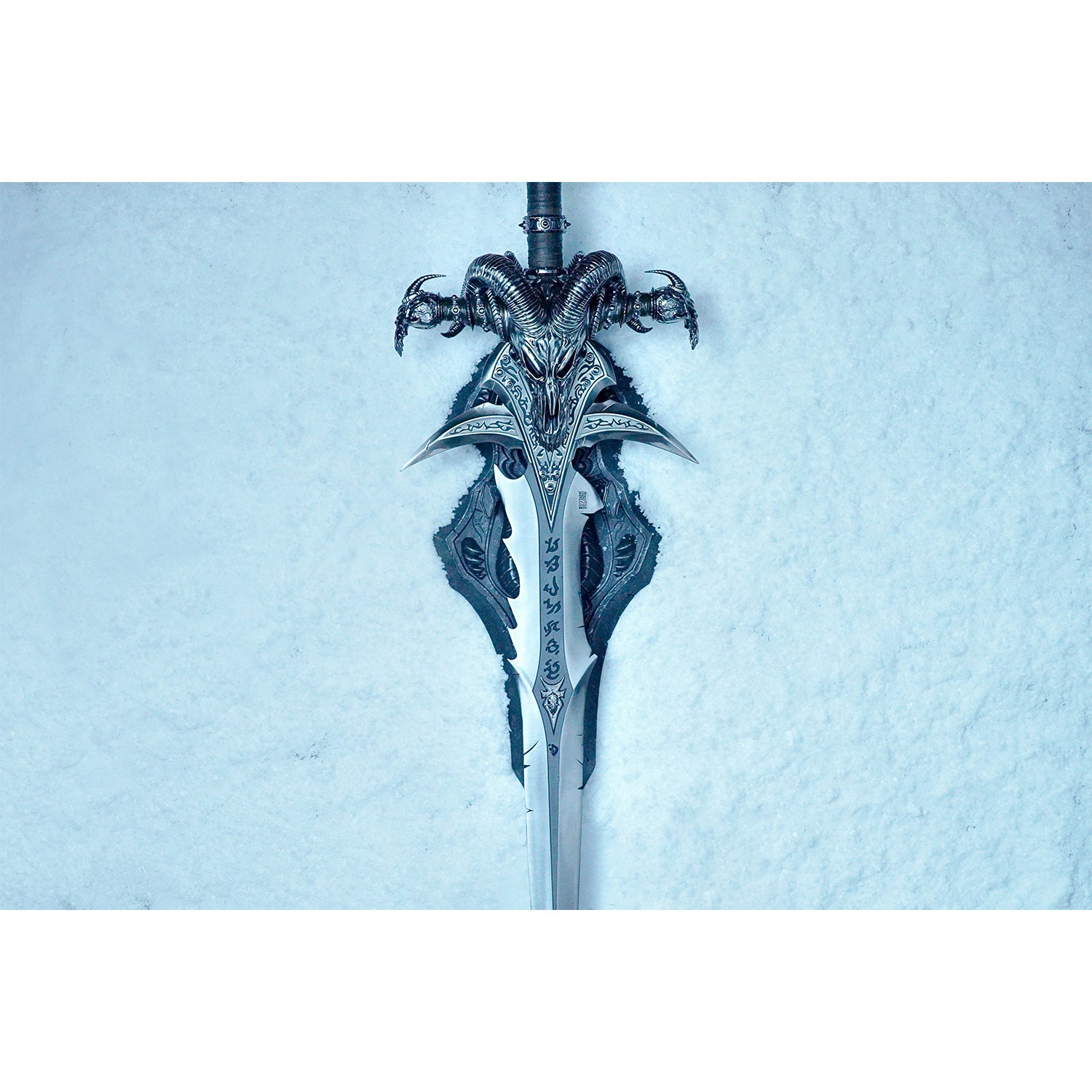 World of Warcraft Frostmourne Replica Wall Mount -Above View of Mount with Sword