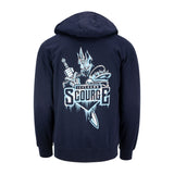 World of Warcraft Lich King J!NX Blue Scourge Hoodie - Back View with Lich King Character and Icecrown Scourge Text