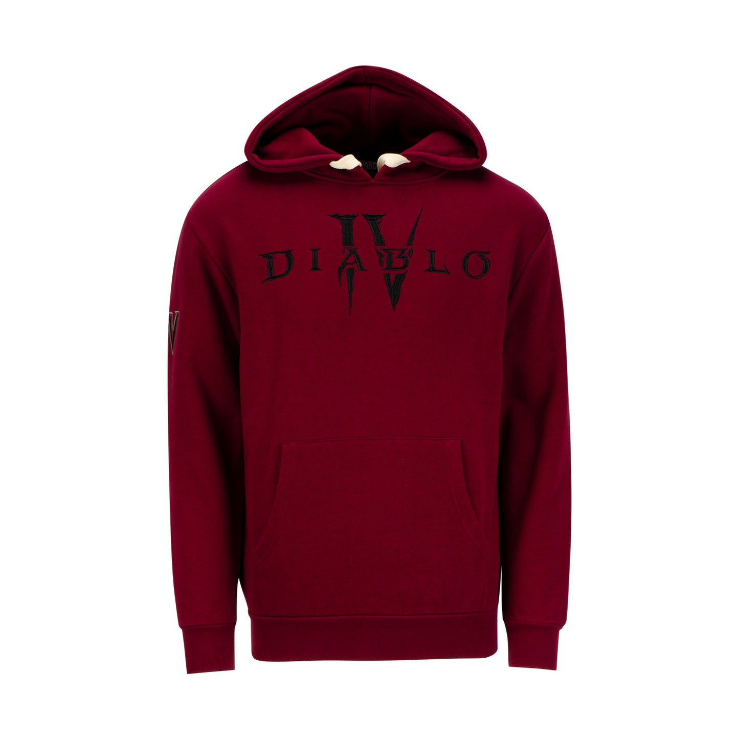 Diablo IV Heavy Weight Patch Burgundy Pullover Hoodie - Front View