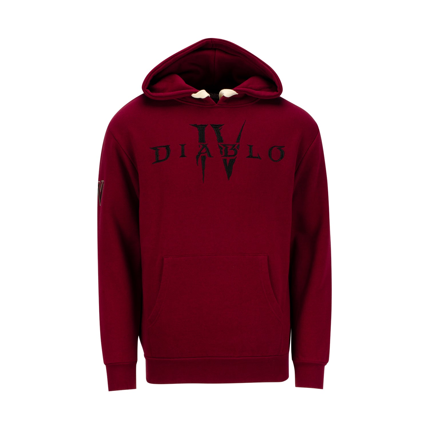 Diablo IV Heavy Weight Patch Burgundy Pullover Hoodie - Front View