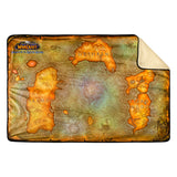 World of Warcraft Wrath of the Lich King Map Sherpa Blanket - Front View with Sherpa Lining Showing
